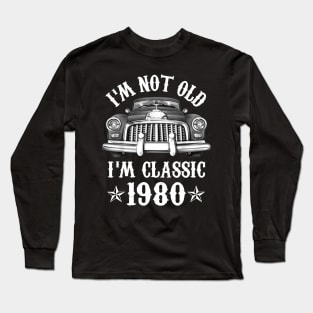 42 Year Old Vintage 1980 Classic Car 42nd Birthday Gifts Long Sleeve T-Shirt